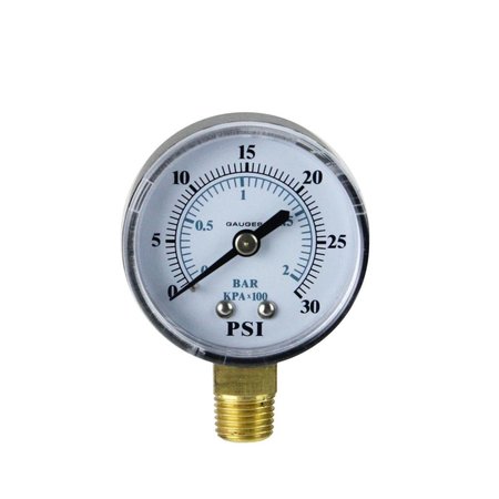 POOL CENTRAL 2.75 in. Side Mount Plastic Cover Pressure Gauge 0-30 PSI 32723011